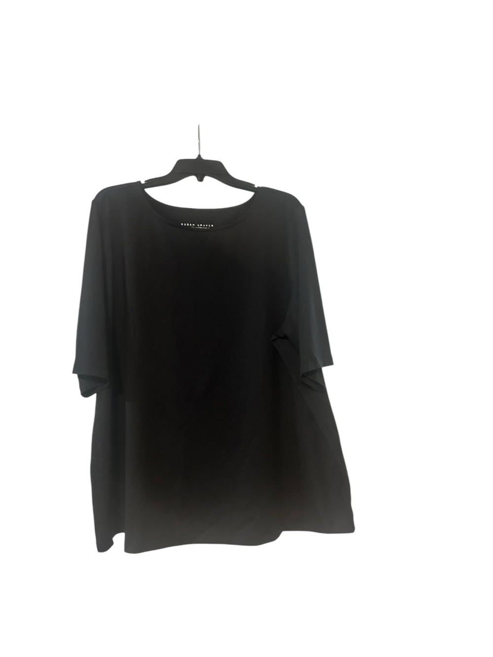 Susan Graver Black Short-Sleeve Relaxed Tee